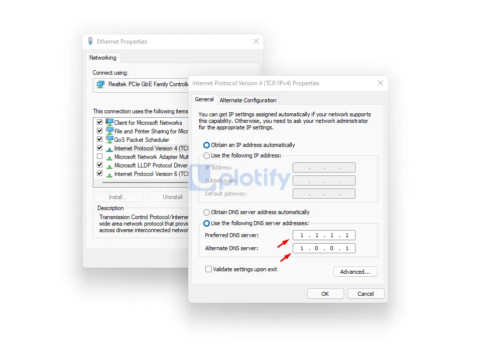 Atur DNS Cloudflare di Windows