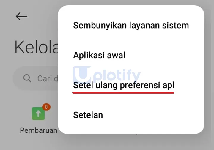 Mengatur Ulang Preferensi Aplikasi