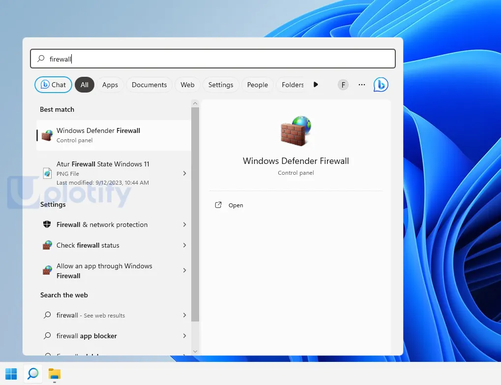 Buka Windows Firewall di Windows 11