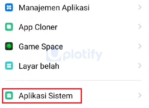 Menu Aplikasi Sistem Realme