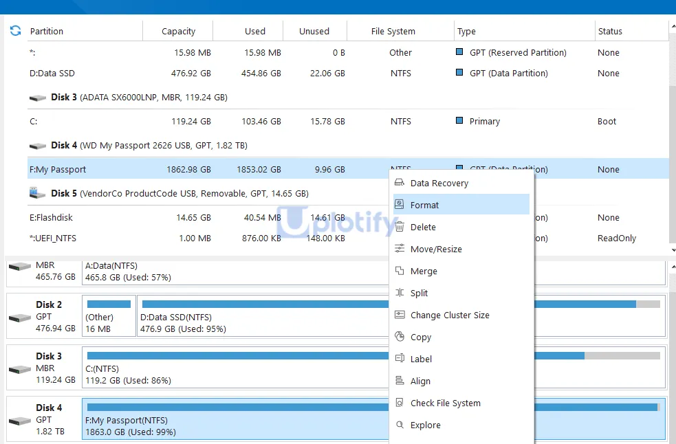 Opsi Format Mini Tool