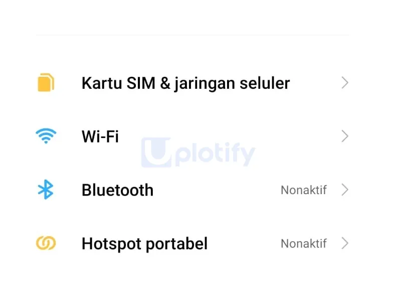 Menu Kartu SIM