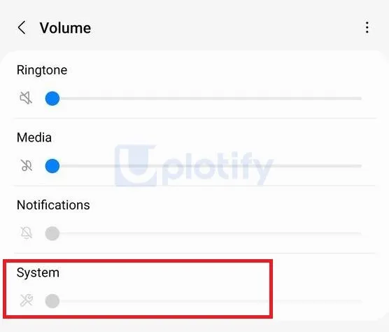 Nonaktifkan Volume Sistem Samsung
