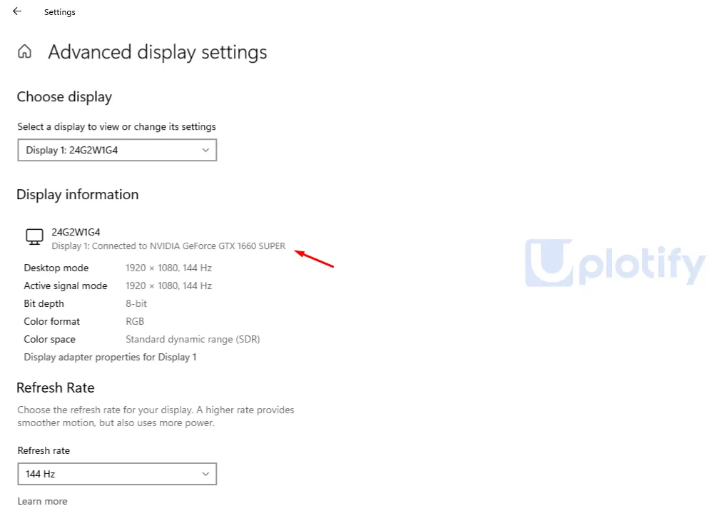 Tipe VGA di Display Settings