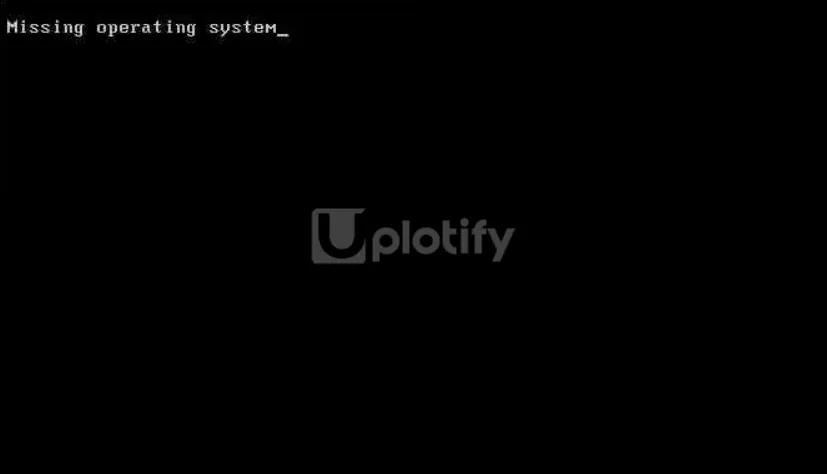 Contoh Pesan Missing Operating System
